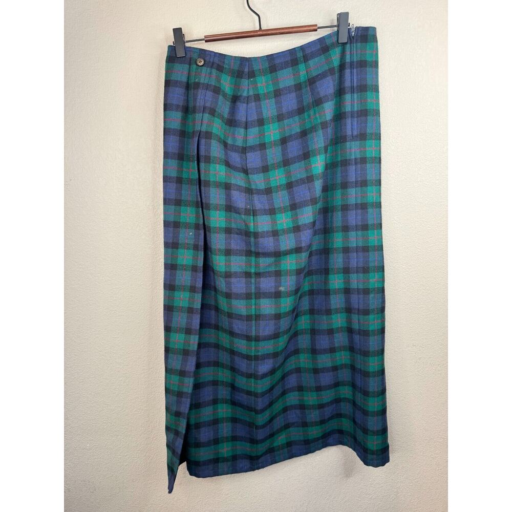 Vintage Crazy Horse Women Tartan Plaid Maxi Skirt Sz 14 Fully Lined Lagenlook